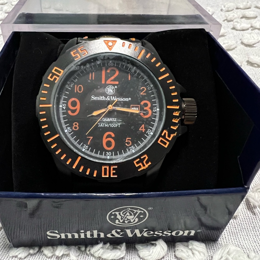 Black and Orange Men's Watch